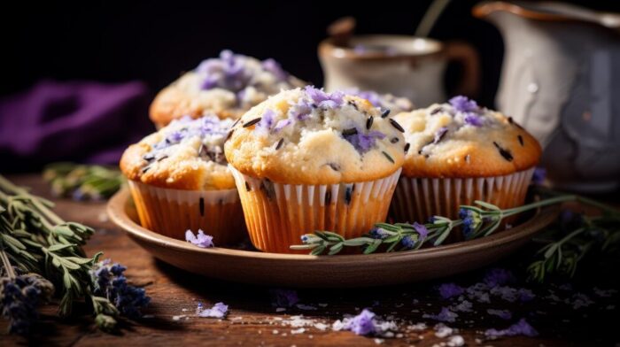 Muffins exoticos lavanda delicia colorida mesa 899449 125050